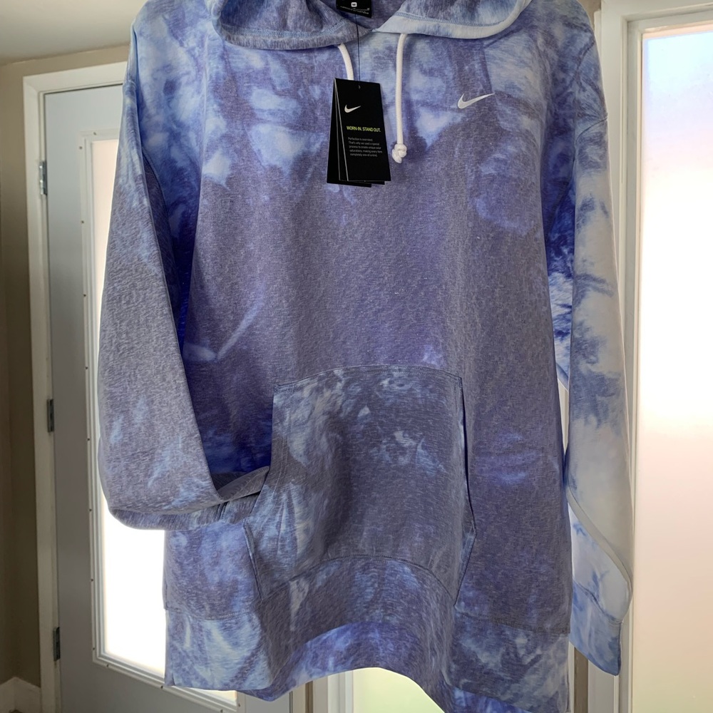 Womens Nike DriFit Purple Tie Dye Oversized Hoodie